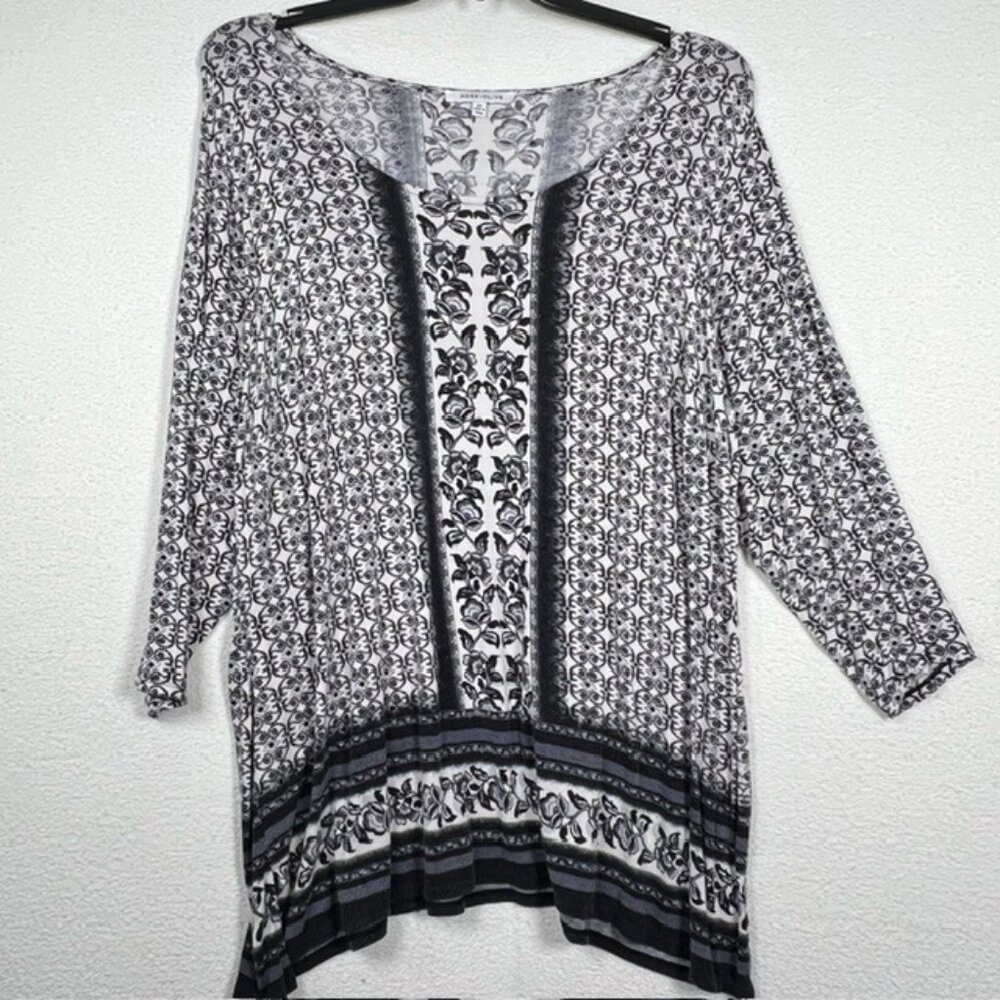 Rose+Olive Womens Pull-over Tunic 3/4 Sleeve Plus Size 2X